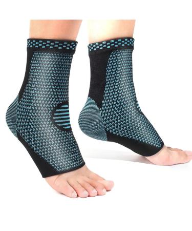 Cescrak Ankle Brace Set of 2  Foot Supports Compression Ankle Sleeve for Men & Women  Arch Support Socks  for Swelling  Plantar Fasciitis  Pain  Sprain Recovery  Tendonitis  Sports Protection(M) Medium