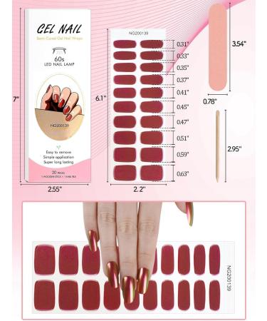Ebanku 20Pcs Chrome Red UV Gel Nail Film - Self-Adhesive Nail Wraps & Stickers for Women & Girls | Nail Foil & Nail File Set for Stunning Nail Decoration - Buy Online on GoSupps.com