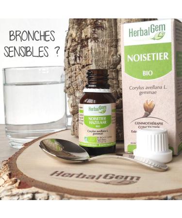 HERBALGEM - Mother Macerate - Organic Hazel - Food Supplement Gemmotherapy Concentrated - Fresh Bud Extract - For Airways - Vegan - 30 ml - Buy Online on GoSupps.com