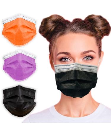 3-Ply Breathable Disposable Face Mask (Black) - Made in USA - Comfortable Elastic Ear Loop | Non-Woven Polypropylene | Block Dust & Air Pollution | For Business and Personal Care (50pcs) 50 Count (Pack of 1) Black