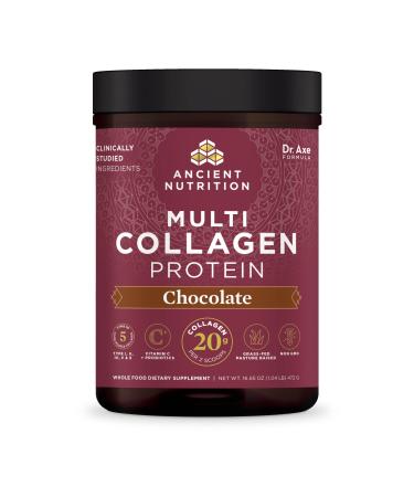 Dr. Axe / Ancient Nutrition Multi Collagen Protein Chocolate 1.16 lb (524 g) - Buy Online on GoSupps.com