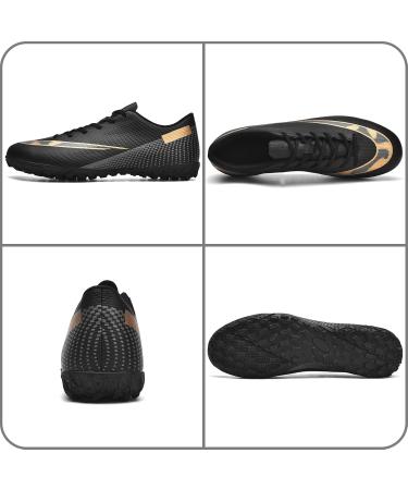 Topwolve Soccer Shoes for Men & Women - Microfiber Cleats for All Ages | Professional Outdoor Football Training Shoes - Unisex Size 43 EU - Black - Buy Online on GoSupps.com