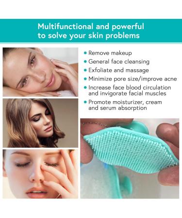 MARY LAVENDER Silicone Face Scrubber Set - Gentle Facial Cleansing Brush for Exfoliation and Blackhead Removal (5 pcs) - Buy Online on GoSupps.com
