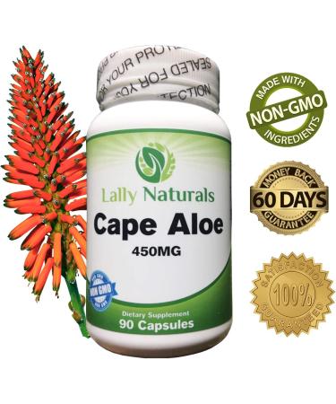 Cape Aloe 450mg Detox Capsules - Natural Laxative & Non-GMO African Cape Aloe Pills for Natural Relief (90 Capsules) - Buy Online on GoSupps.com