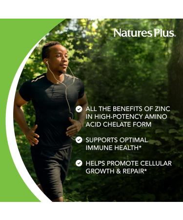 NaturesPlus Zinc 10 mg - 90 Tablets x 2 - Immune Health Support - Amino Acid Chelate - Gluten-Free Vegetarian Formula - 180 Servings - Buy Online on GoSupps.com