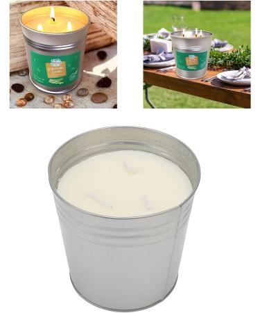 Large 3-Wick Citronella Scented Candle - Smokeless Metal Bucket for Outdoor Camping | Perfect Gift Set for Women & Birthdays - Soy Wax & Essential Oils - Buy Online on GoSupps.com
