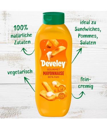 Develey Gourmet Mayonnaise - Pack of 8 (875ml each) - 100% Natural Ingredients - International Shipping Available - Buy Online on GoSupps.com
