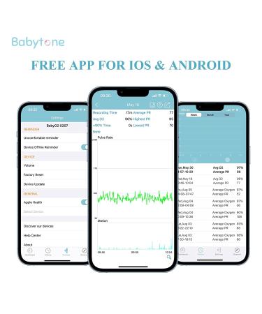Babytone Baby Sleep Monitor S1: Track Heart Rate, Oxygen Level & Movement | Wearable Foot Monitor with Bluetooth | Free APP | 0-36 Months Infant's Sleep - Buy Online on GoSupps.com