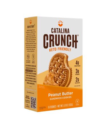 Catalina Crunch Keto Sandwich Cookies Peanut Butter 16 Cookies 6.8 oz (193 g)