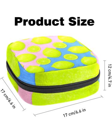 Portable Lemon Pattern Sanitary Napkin Storage Bag for Girls & Women | Zippered Menstrual Cup Pocket - Perfect for Travel - Buy Online on GoSupps.com