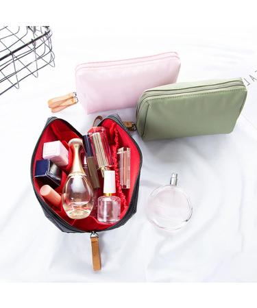 Buy Large Capacity Makeup Bag - Polyester Toiletry Bag with Smooth Zipper for Women & Girls - Travel & Home Storage in Black & Red - Buy Online on GoSupps.com