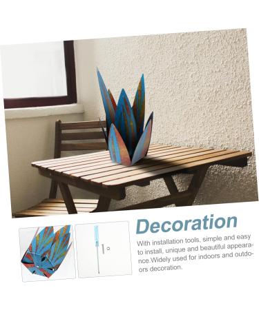COHEALI 1 Set Ornament Floor Trim Decor Metal Art Outdoor Iron Flower Art Flower 3D Windmill Blue 24X12cm - Buy Online on GoSupps.com