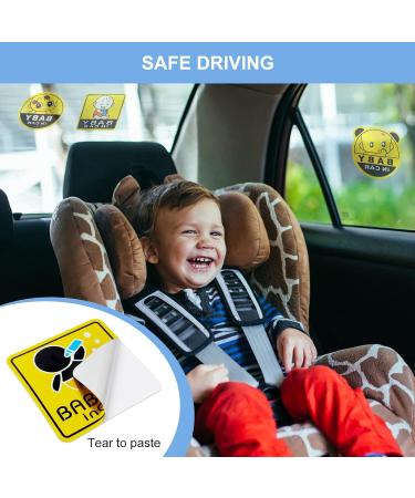 Uraqt Baby on Board Shield - 8 Auto Reflective Baby On Board Magnets & Waterproof Vinyl Sticker (12.5cm Yellow) for Child Safety - Buy Online on GoSupps.com