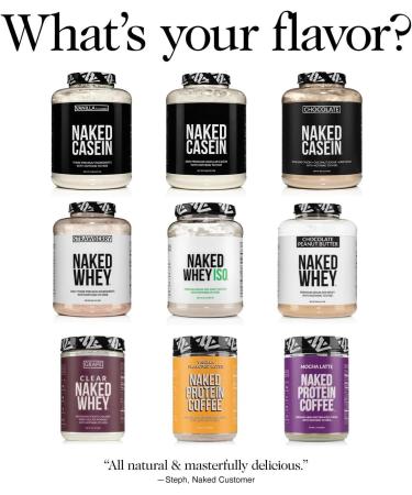 NAKED Whey Protein Powder 2LB (Unflavored) + Casein Protein Powder 2LB (30 Servings) GMO-Free Gluten Free Soy Free Preservative Free - Buy Online on GoSupps.com