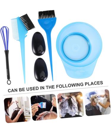 Set of 5 Hair Dye Brush Kit for Dyeing Hair Brush for Dyeing Hair Hair Dye Brush and Bowl for Hair Dye Bowl Set 18x2cm blue - Buy Online on GoSupps.com