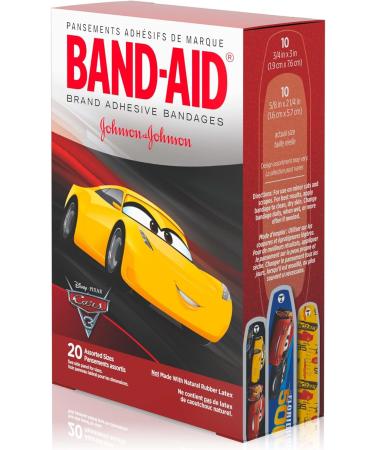 Band-Aid Adhesive Bandages Disney Pixar Cars 3 - 20 ct Pack of 3 - Buy Online on GoSupps.com