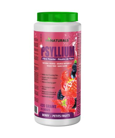 Sugar Free Psyllium Husk Powder (420g - 70 Doses - Berry) Helps with Constipation Weight Loss Lowering Cholesterol - Natural Source by miNATURALS