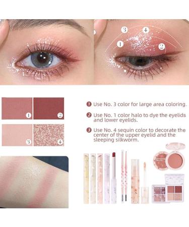 Juzinqu Korean Makeup Set | All-in-1 8/16-Part Gift Set - Lipstick Eyeshadow Eyebrow & Concealer - International Shipping Available - Buy Online on GoSupps.com