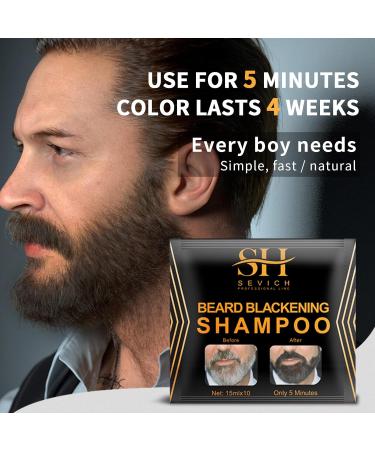 SEVICH Black Beard Dye Shampoo | Grey Coverage & Moisturizing Mustache Conditioner - Fragrance Free Beard Care - Buy Online on GoSupps.com