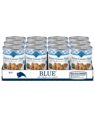Blue Buffalo Family Favorites Natural Adult Wet Dog Food, Sunday Chicken 12.5-oz can (Pack of 12) Sunday Chicken 12.5 Ounce (Pack of 12)