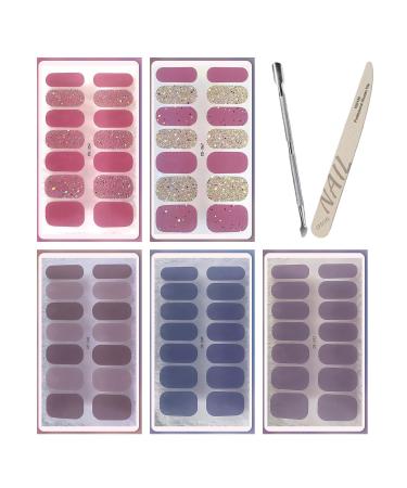 Glamgelz Nail Sticker Semi Cured Gel Nail Strips Sarafine Nail Strips Kit Peel And Stick Nails Sarafine Gel Nail Wraps (B)