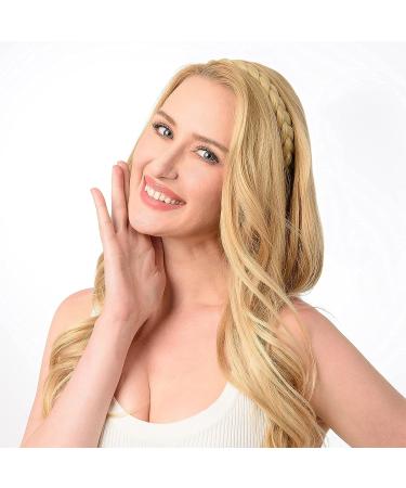 DIGUAN Synthetic Hair Braided Headband - Classic Chunky Wide Plaited Braids | Elastic Stretch Hairpiece for Women & Girls | 55g - Dark Brown - aHairBeauty - Buy Online on GoSupps.com