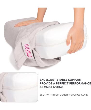 Simian Premium Yoga Bolster Pillow - Skin-Friendly Velvet Cover - Supportive Rectangular Cushion for Restorative & Yin Yoga - Cream Beige - Buy Online on GoSupps.com