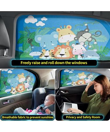 iZoeL Car Sun Shade 2pcs 100X80cm for Baby & Pets - Full UV Protection | Car Window Shades for Kids & Children | Sun Visor for Cars | Baby Sunshade Blinds - Buy Online on GoSupps.com