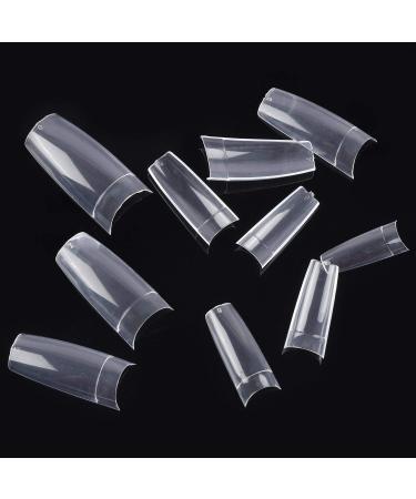 500 Pieces Acrylic Nail Tips - Transparent French Fake Nails - Perfect for Nail Art & Studios | Shop Now! - Buy Online on GoSupps.com