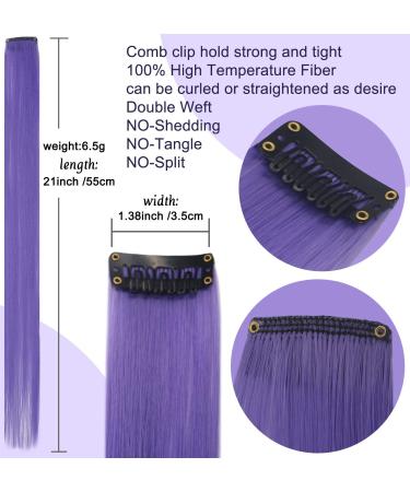 FYHTSD 10PCS 21'' Rainbow Hair Extensions - Colored Human Hair Clip Ins for Girls & Women | Vibrant Hair Accessories - Buy Online on GoSupps.com