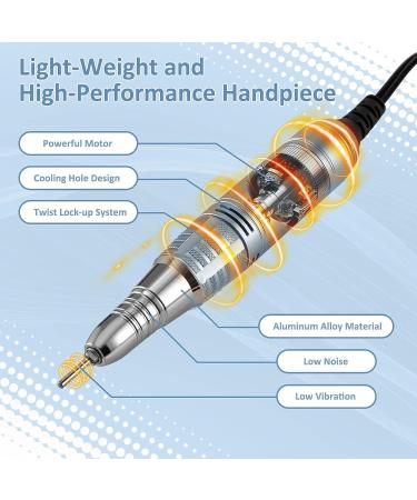 Madenia Electric Nail Master TouchPro 35000 RPM - Professional Nail File Set for Manicure & Pedicure with HD Display & 6 Bits - Ideal for Art Nails - International Shipping Available - Buy Online on GoSupps.com