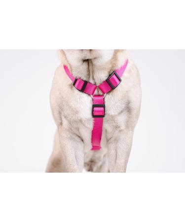 CHABA Medium Dog Harness - Anti-Pull Adjustable & Comfortable Step-In Design for Running - Classic Control Harness in Fuchsia & Pink - Buy Online on GoSupps.com