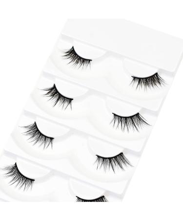 Vivis Half Eyelashes Corner Lashes 3D False Faux Mink Natural Wispy Cross Fake Eye Fluffy Cute Reusable Makeup Extension 5 Pairs - B29 - Buy Online on GoSupps.com