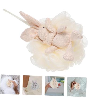 Healeved Bath Mesh Sponge Portable Bathing Balls Bunny Bath Loofah Body Scrubber Loofah Shower Pouf Sponge Body Wash Sponge Bath Shower Wishing Rabbit Pe Child Household Pink - Buy Online on GoSupps.com