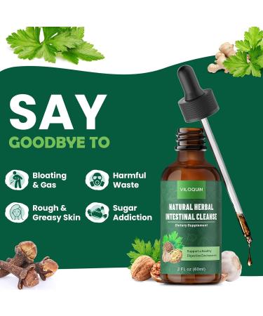 Viloquin Gut Cleanse Detox Liquid Natural Herbal Intestinal Support with Oil of Oregano Wormwood Black Walnut Clove Garlic 2 fl oz - Buy Online on GoSupps.com