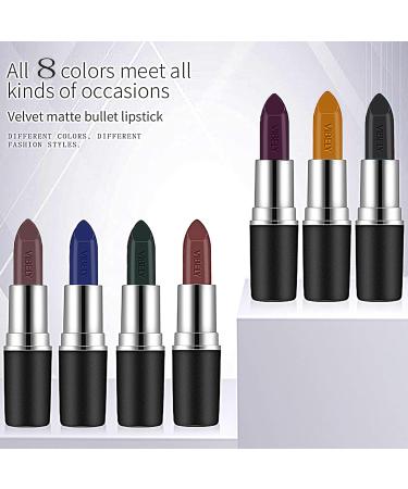 8 Color Matte Lipstick Set - Waterproof Long-Lasting Lip Stain & Gloss Perfect for Every Occasion - Buy Online on GoSupps.com