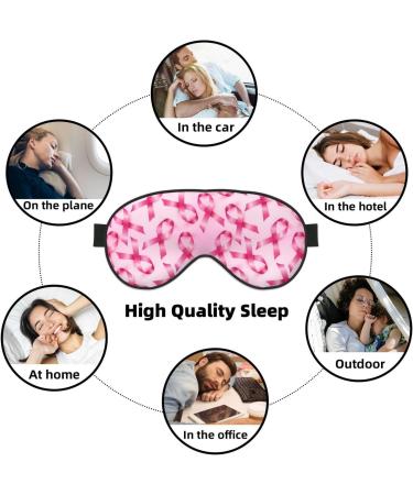 Breast Cancer Awareness Print Sleep Eye Mask - Soft Blindfold with Elastic Strap for Travel & Night Sleep - Buy Online on GoSupps.com