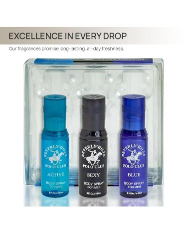 Beverly Hills Polo Club Men's Body Spray Collection Gift Set Featuring Luxury Designer Cologne Scents for Long Lasting Freshness BHPC 3 oz 3 Count (Silver) - Buy Online on GoSupps.com
