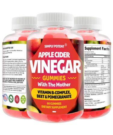 ACV Gummies with Mother for Weight Loss Apple Cider Vinegar Gummies Tasty Alternative to Apple Cider Vinegar Capsules 60 500mg Pills with Pomegranate Beet & B Vitamins for Gut Cleanse & Detox