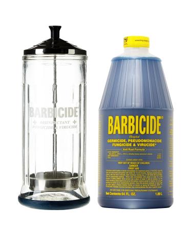 King Research Barbicide Disinfecting Jar Large 37oz + Disinfectant 64oz