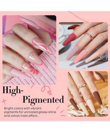 Modelones 24 Pcs Gel Nail Polish Set 20 Colors Nude Gray Pink Glitters Gel Nail Polish Set with Bond Primer Glossy & Matte Top Base Coat Nail Art Manicure DIY Salon at Home Brown Gray Pink Purple Red - Buy Online on GoSupps.com