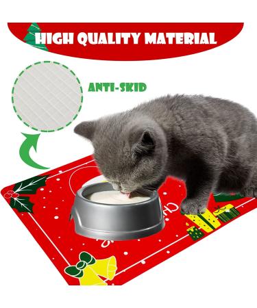Vannon Christmas Dog Cat Food Mat - Non Slip Waterproof 11x18 - 1 Pack Red - Buy Online on GoSupps.com