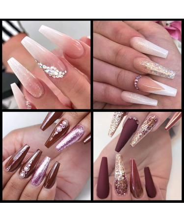 Easkep 600Pcs Coffin Fake Nails - Natural Acrylic Nail Tips for DIY Nail Art | Full Cover False Nails with Box for Nail Salons - 10 Sizes Available - Buy Online on GoSupps.com