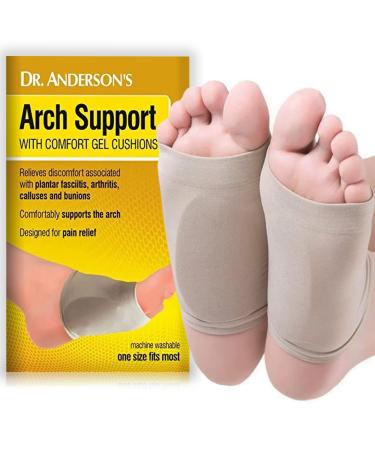 Dr. Anderson Arch Support Inserts - Plantar Fasciitis Arch Sleeve Wrap Shoe Insert with Comfort Gel Cushions to Relieve Pain from Plantar Fasciitis and Flat or Fallen Arches