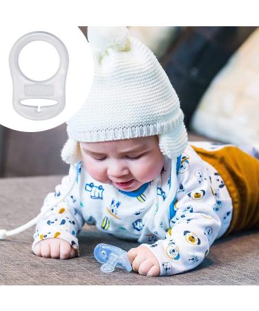8-Piece Clear Silicone Baby Pacifier Clip Holder Set | Durable Button Ring Adapter to Prevent Loss - Buy Online on GoSupps.com