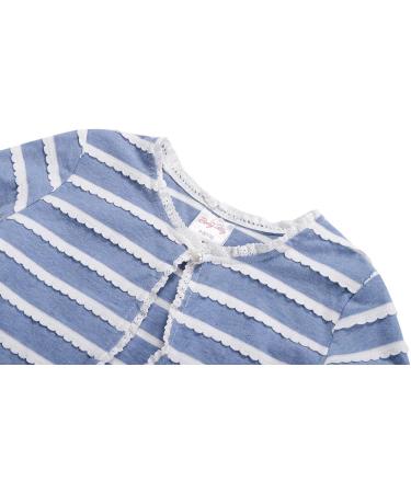 Girls Long Sleeve Knitted Cotton Bolero Shrug - BONNY BILLY Kids Clothing 8-9 Years, Blue Stripe - Buy Online on GoSupps.com