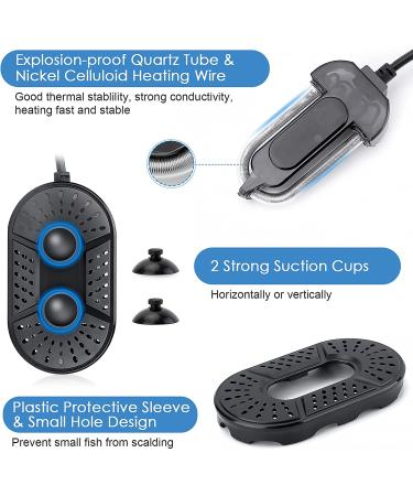 AQQA 15W Small Aquarium Heater - Submersible Fish Tank Heater for 1-5 gallon Betta and Turtle Tanks - Buy Online on GoSupps.com