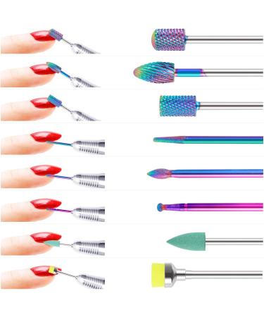 MAQUITA 8pcs Tungsten Steel Electric Nail Drill Bits Set - Manicure Pedicure Kit for Home Salon Use - Buy Online on GoSupps.com
