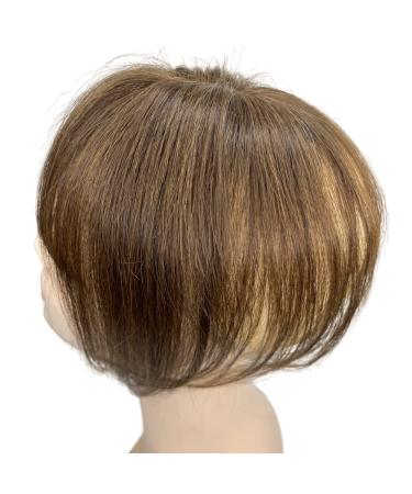 Anemone Jewelry Human Hair Topper with 3D Air Bangs - Brown Clip-In Hairpiece for Women, Mini Short Straight Wiglet for Volume and Gray Hair Coverage - Buy Online on GoSupps.com