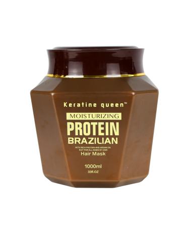 New Woman Keratin Queen Moisturizin Hair Growth Protein Brazilian Mask - Professional Treatment for Repair  Nourishment & Beauty Vitamin Complex All Types with Rich and Argan Oil  Omega 3  9  E